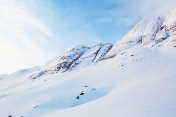 sunny winter day in the mountains 