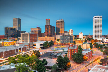 Tulsa, Oklahoma, USA downtown City Skyline - obrazy, fototapety, plakaty