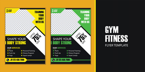 Fitness gym promotion flyer template
