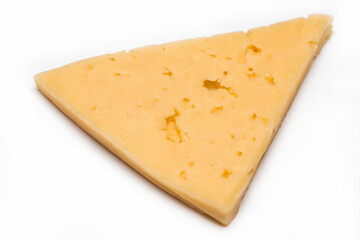 Naklejka premium slices of cheese isolated on white background