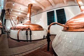 Tuinposter Vintage copper brewery boilers. Plzen (Pilsen), Czech Republic © kirill_makarov