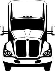 semi truck, vector illustration,flat style, front 