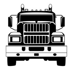 semi truck, vector illustration,flat style, front 