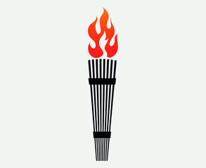 torch Black logo illustration abstract vector design with Gray Background