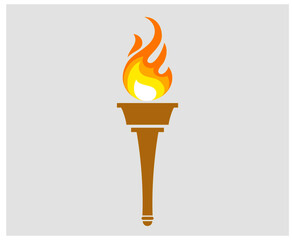 torch Brown sign abstract illustration design on Background Gray
