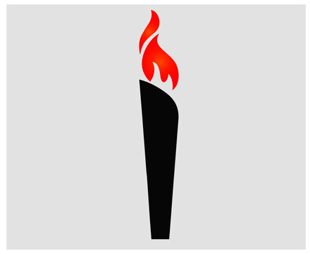 Black torch Flaming on Gray Background illustration abstract design