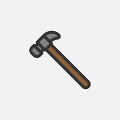 Hammer icon in trendy flat style design