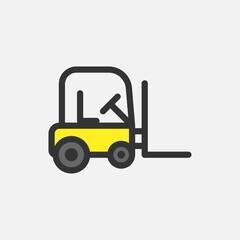 Plakat Forklift flat icon Single high quality outline symbol