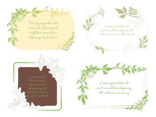 Vintage Frames with the Angelica sinensis Leaves