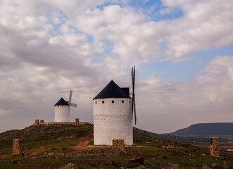 Fototapeta premium Windmills on the mountain. Heritage, Ciudad Real. Spain