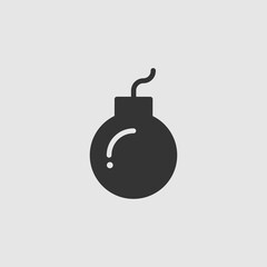 Bomb icon in trendy flat style isolated on grey background