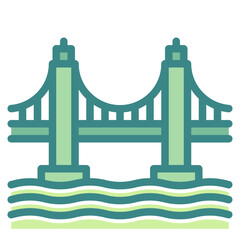 bridge green twotone line icon