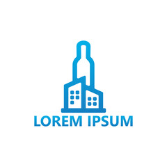 Bottle city logo template design