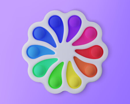 Fidget toy Simple Dimple. Realistic vector 3D illustration