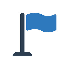 Flag And Location Marker Icon