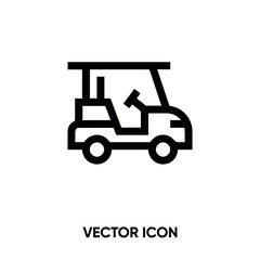 Golf cart vector icon . Modern, simple flat vector illustration for website or mobile app.Golf symbol, logo illustration. Pixel perfect vector graphics