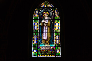 stained glass window in church