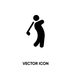 Golfer vector icon . Modern, simple flat vector illustration for website or mobile app.Golf symbol, logo illustration. Pixel perfect vector graphics