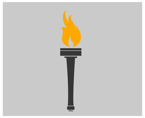 torch logo illustration abstract vector design with Gray Background