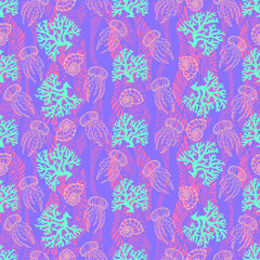 Spring-summer collection vector seamless pattern. Vivid palette, lollypop colors. Fashion textile print.