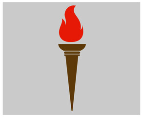 torch Brown symbol illustration abstract design on Gray Background