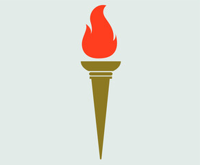 torch Brown symbol illustration abstract design on Gray Background