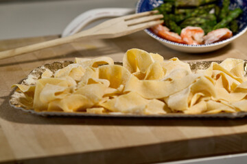 Pappardelle homemade italian pasta food