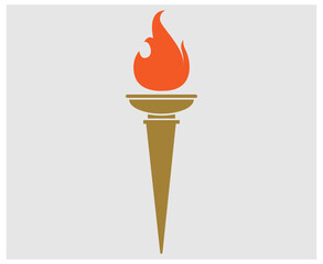 torch icon flame vector illustration abstract design with Background Gray
