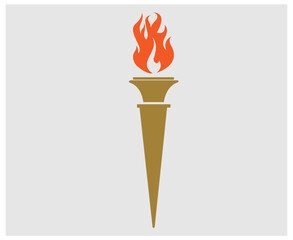 torch game illustration design Flaming with flame with Gray Background
