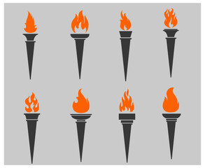 torch Gray Collection  sign abstract illustration design on a Background Gray