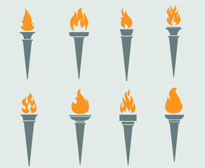 torch Gray Collection  sign abstract illustration design on a Background Gray