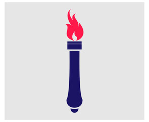 torch icon Red flame vector illustration abstract design with Background Gray
