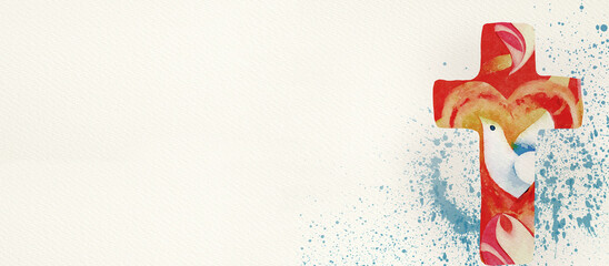 Baptism, confirmation concept. Christian banner.