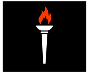 sign torch flame vector abstract design illustration with Black Background

