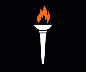 sign torch flame vector abstract design illustration with Black Background
