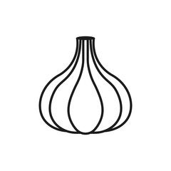 Garlic icon. Vector. Line style.