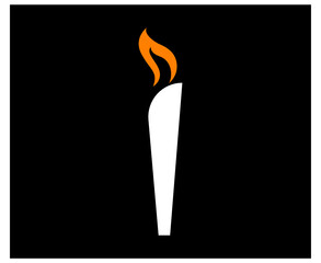  White torch fire design flame abstract illustration vector on Background 
