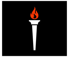 design torch fire abstract illustration flame vector on Black Background
