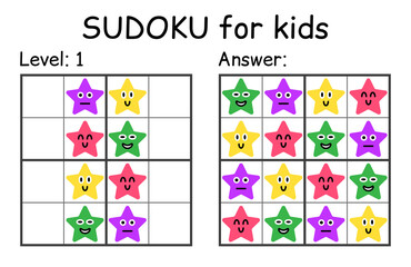 Sudoku. Kids and adult mathematical mosaic. Kids game. Magic square. Logic puzzle game. Digital rebus