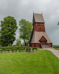 Fototapeta na wymiar Yard & Cemetery of Church of Old Uppsala (Gamla Uppsala Kyrka)