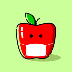 illustration of a red apple wearing a mask