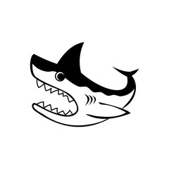 Shark icon. simple logo concept. Suitable for logo, icon and symbols. such as esport logo, sign danger 