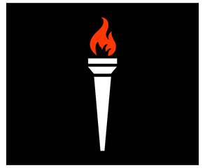 torch icon flame vector illustration abstract design with Background Black
