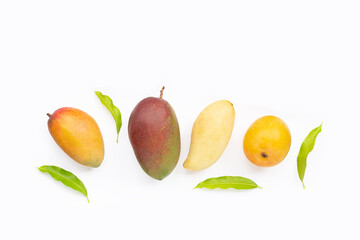 Tropical fruit, Mango  on white background.
