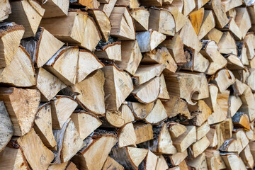 Folded firewood background for banner for design. 