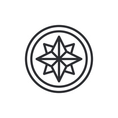 Compass simple icon. Wind Rose Compass Navigation Icon
