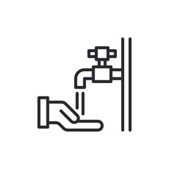 Flat icon design object, hold water, wudhu, icon vector illustration. Islamic Wudu icon. Trendy Islamic Wudu logo concept on white background from Religion collection