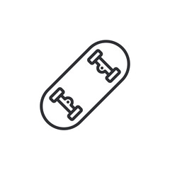 Skateboard icon. Skateboard symbol. Flat design. Side modern skateboard icon. Outline side modern skateboard vector icon for web design isolated on white background