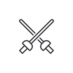 Ski stick icon vector. Isolated contour symbol illustration.Simple winter games icon. Can be used as web element, playing design icon on white background