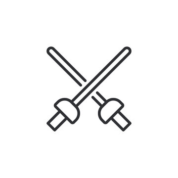 Ski stick icon vector. Isolated contour symbol illustration.Simple winter games icon. Can be used as web element, playing design icon on white background